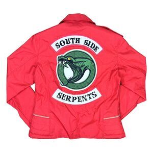 The Jasperz Riverdale The Southside Serpents Red Moto Jacket - Size Large
